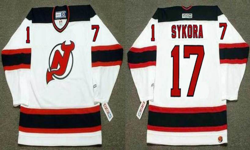 2019 Men New Jersey Devils 17 Sykora white CCM NHL jerseys